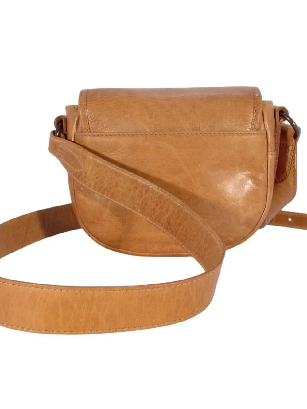FRYE Melissa $248 Button Saddle Purse Distressed Leather Crossbody Bag - Picture 5 of 10